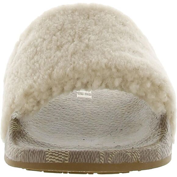 Coach Womens Ulla Ivory Shearling Flat Slip On Slide Sandals Shoes NWOB - Picture 2 of 4